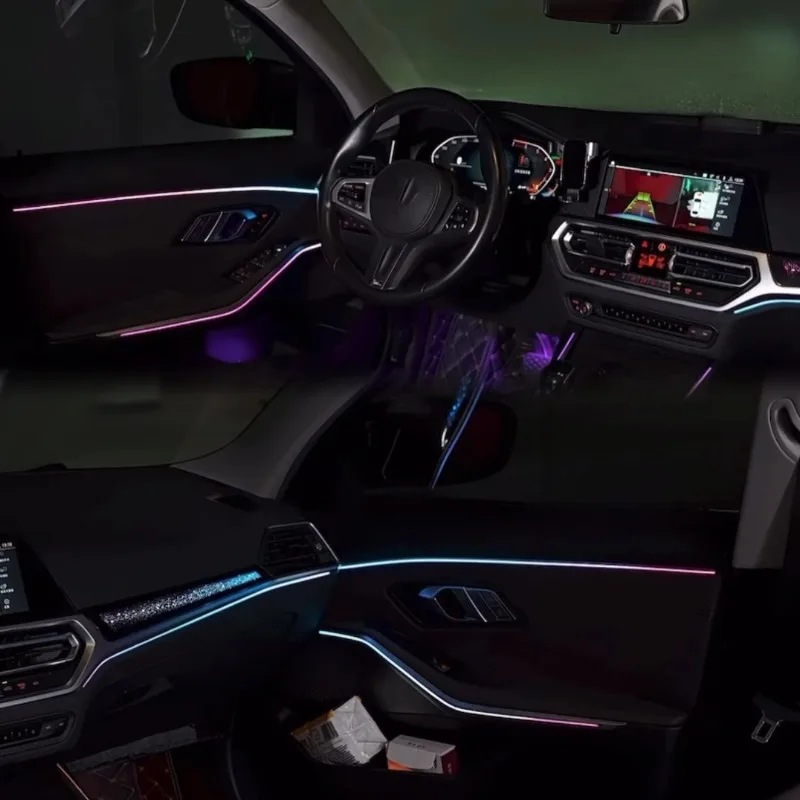 LHD RHD Starry Dynamic LED Interior Atmosphere Kit, 64 Color Ambient Strip Fit 2020-2022 G20 Compact Sedan Dashboard Upgrade Par