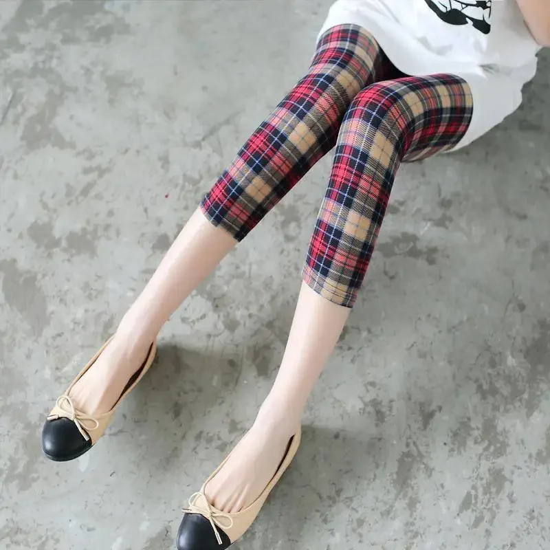 Mùa Hè 7 Điểm Độ Đàn Hồi Quần Legging Nữ Cao Cấp Thời Trang Ôm Dáng Lưới In Hình Lụa Quần Legging Nữ Quần SA0008