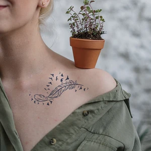 عصير الوشم مثير للماء مؤقت الوشم زهرة رسائل على اليد الذراع الخصر الوشم ملصقات العشبية وهم وهمية للرجال أعلى 5 بيع وقحة الوشم - No4