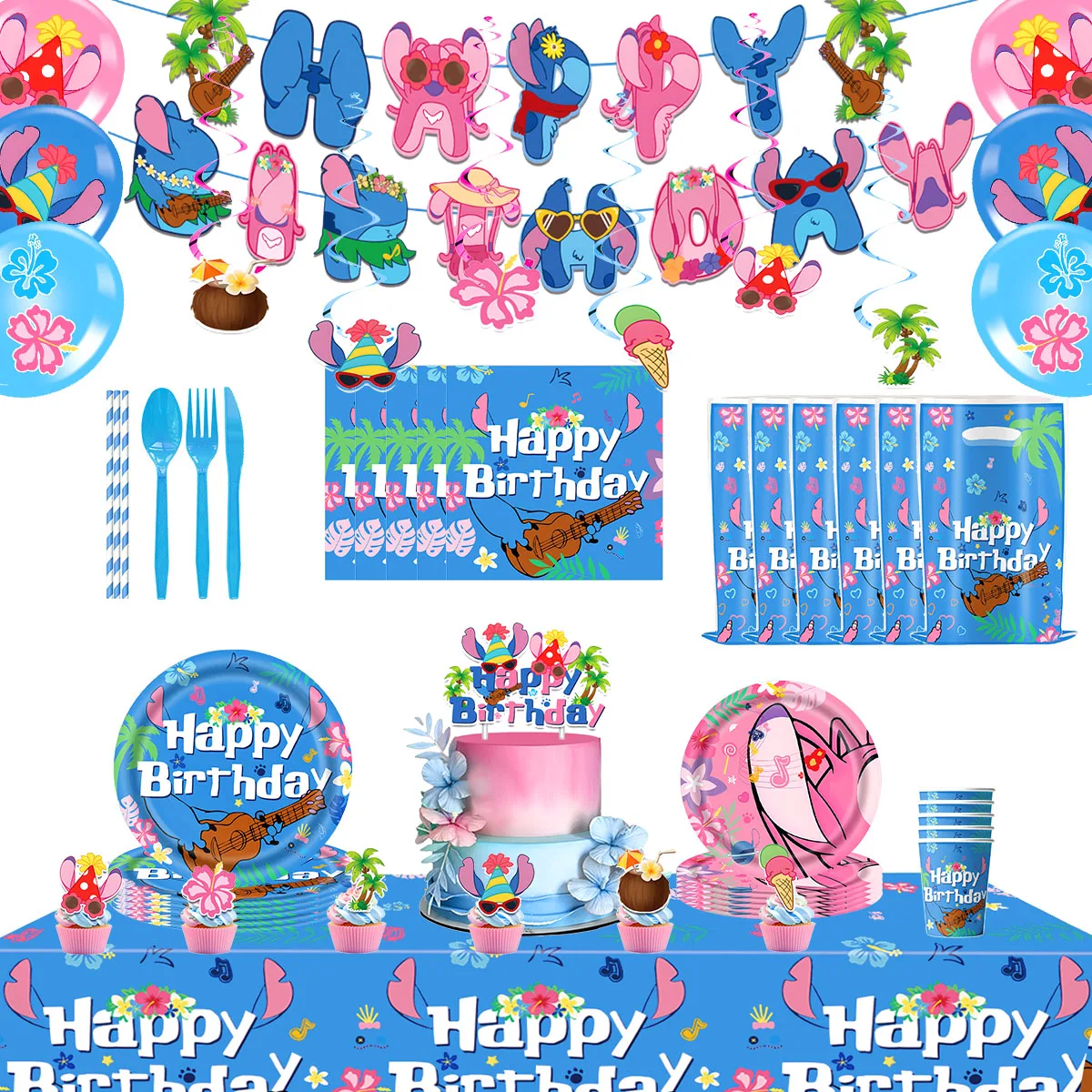 

Disney Patch Birthday Party Supplies Disposable Tableware Cup Plate Banner Balloons For Kild Baby Shower Decorations Gifts