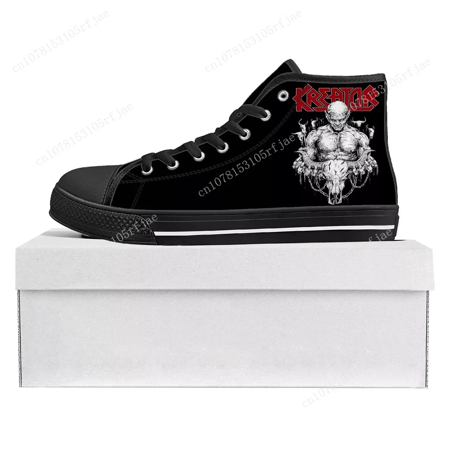 Kreator Band High Top High Quality Sneakers Mens Womens Teenager Gods of Violence Sneaker Couple Shoes Custom Made Shoe Black