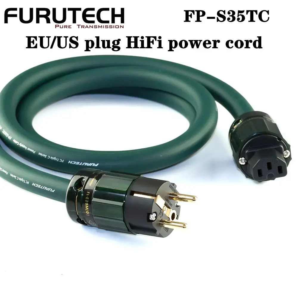 Кабель питания iFurutech FP-S35TC HiFi Alpha PC Triple C с позолоченными разъемами EU/US, аудиофильский аудиокабель для усилителя, ЦАП, CD-плеера