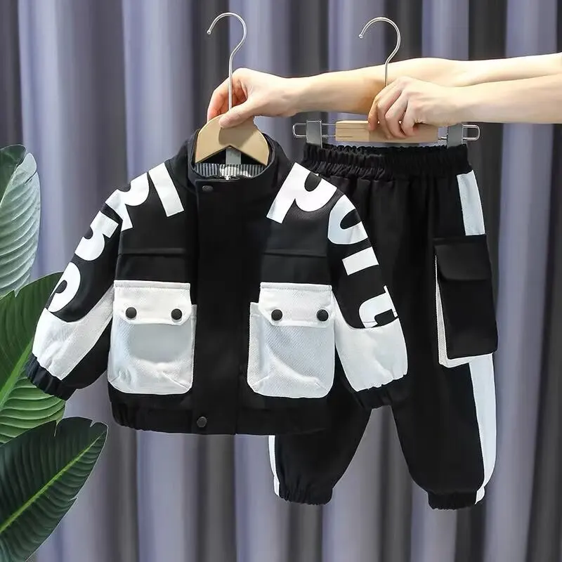 Spring Autumn Boy Sports Suit Boy Clothes Clothing Children Clothing Goys Jacket+ Pant 2 PCS