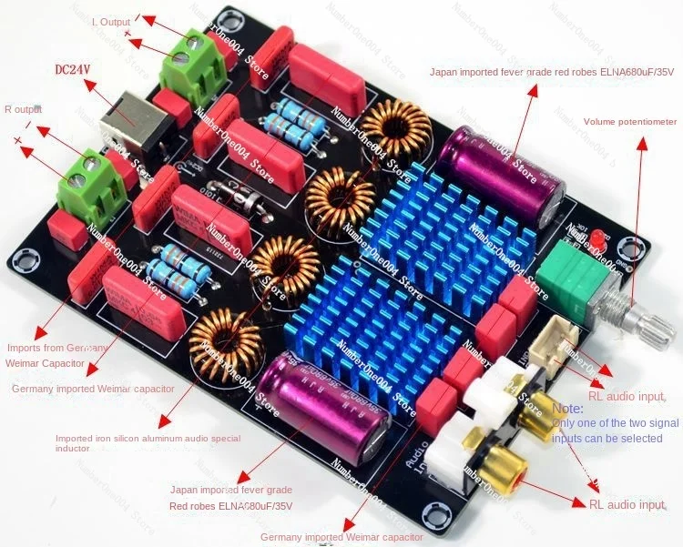 TPA3116 2.0 Dual Chip WIMA Deluxe Digital Power Amplifier Board 100W * 2