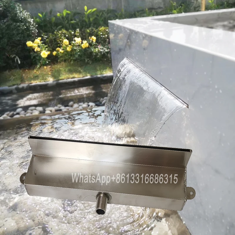 

Water outlet water landscaping fish viewing pool water feature water circulation stainless steel waterfall water curtain wall