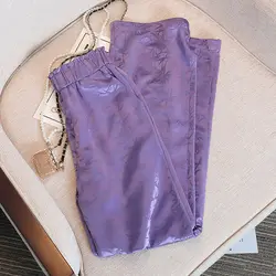 Purple Wide-leg Pants Dreamy Gentle Acetate Straight Pants Women's Spring and Summer New 2022 Foreign Pants Streetwear Women