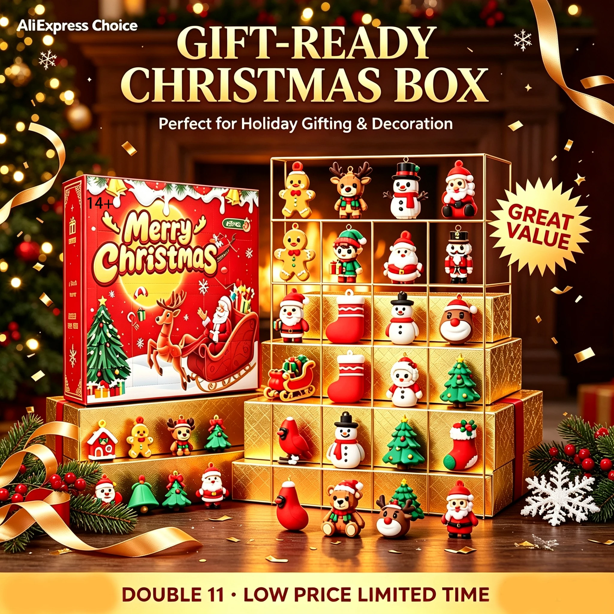Christmas Advent Calendar Presents Gift Treasure Hunt Box Decorations 2026 Gifts Things for Christmas Calendar Adult Gift ﻿