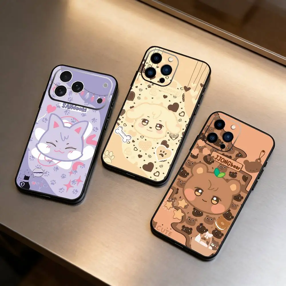 Hot I-ATEEZ Kpop Phone Case For iPhone17,16,15,14,13,12 Plus,Max Soft Silicone Black Cover