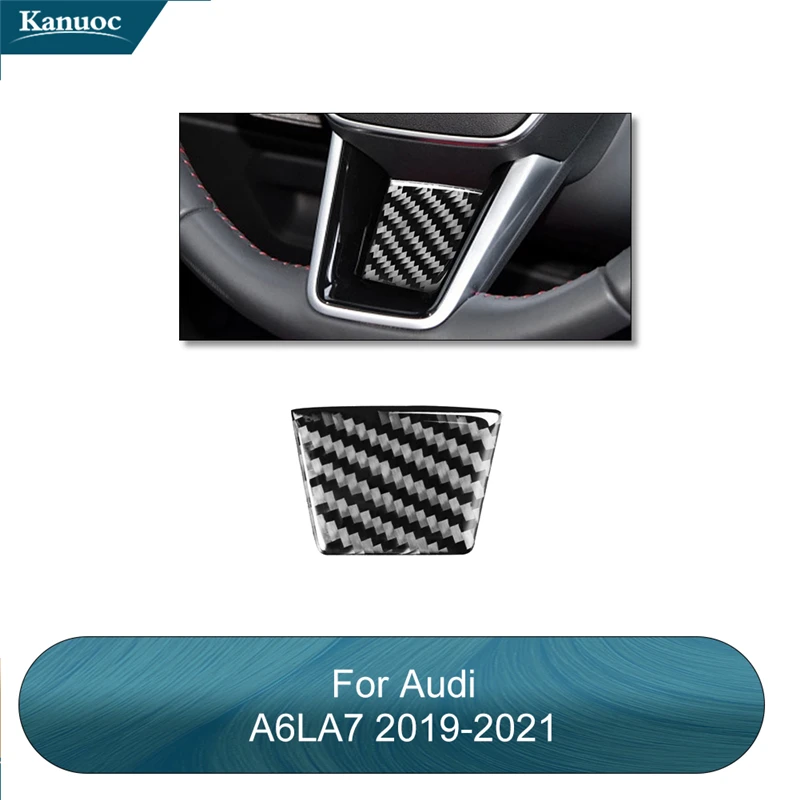 

Steering Wheel Chin For Audi A6L A7 2019 2020 2021 Carbon Fiber Stickers Car Interior Decorative Accessories