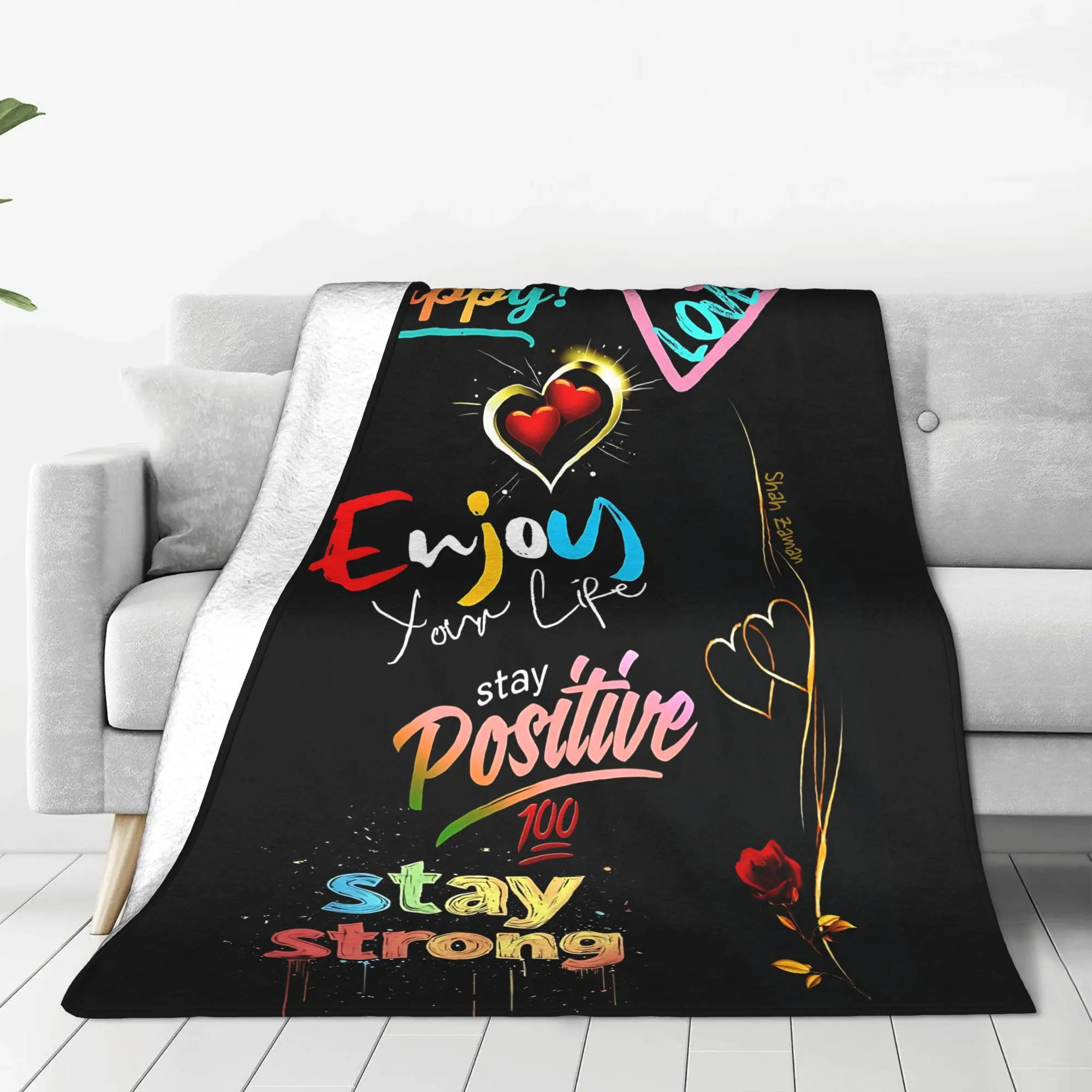 1PC Thankful Grateful Blessed  Winter Blankets for Adults Bedding Home Interior Sofa Knee Black Friday Deals