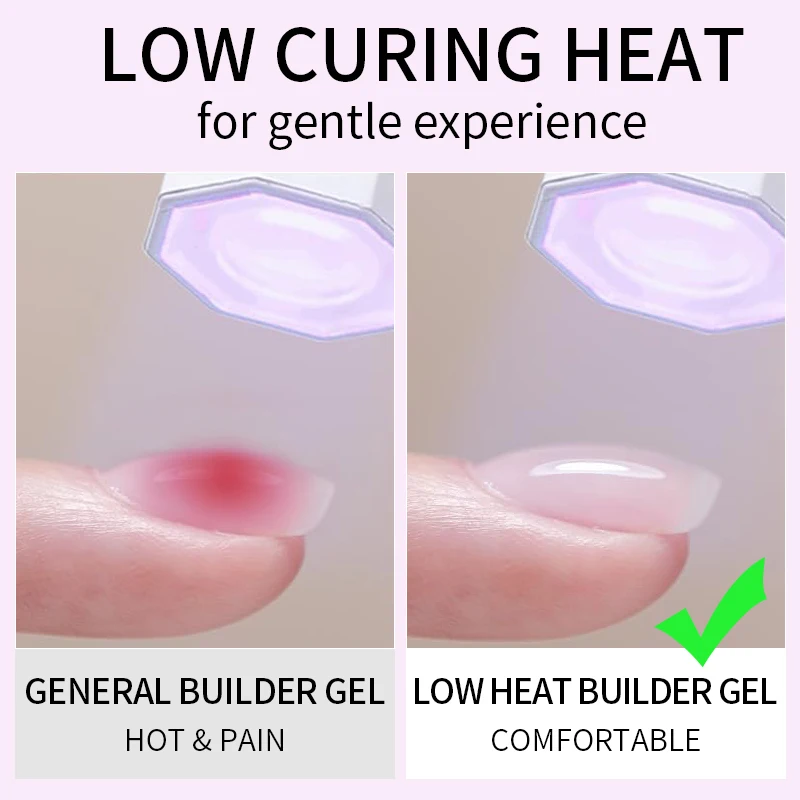 AWStorG 15ML Low Curing Heat 7-in-1 Builder Nail Gel Self Leveling Gel Nail Polish Strong Base Gel Reinforced Gel Lacquer