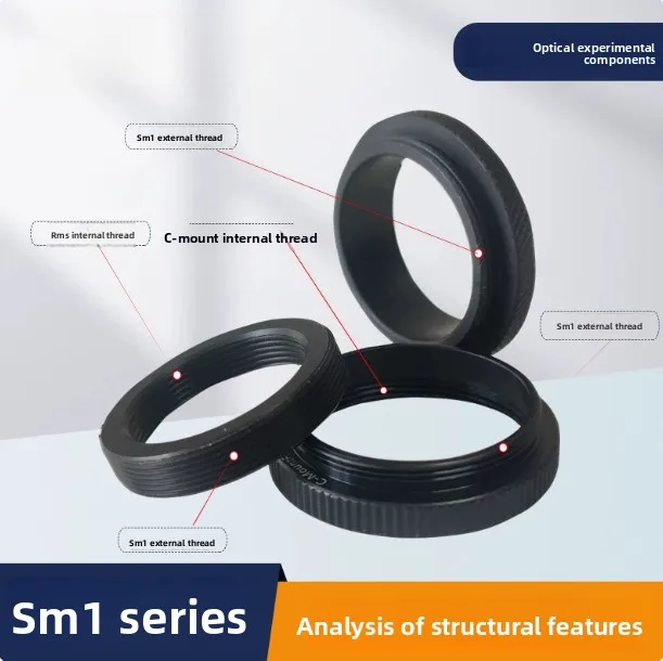 Optical Components Threaded Adapter Camera Lens Adapter SM1 Threaded Sleeve RMS Internal and External Sleeve