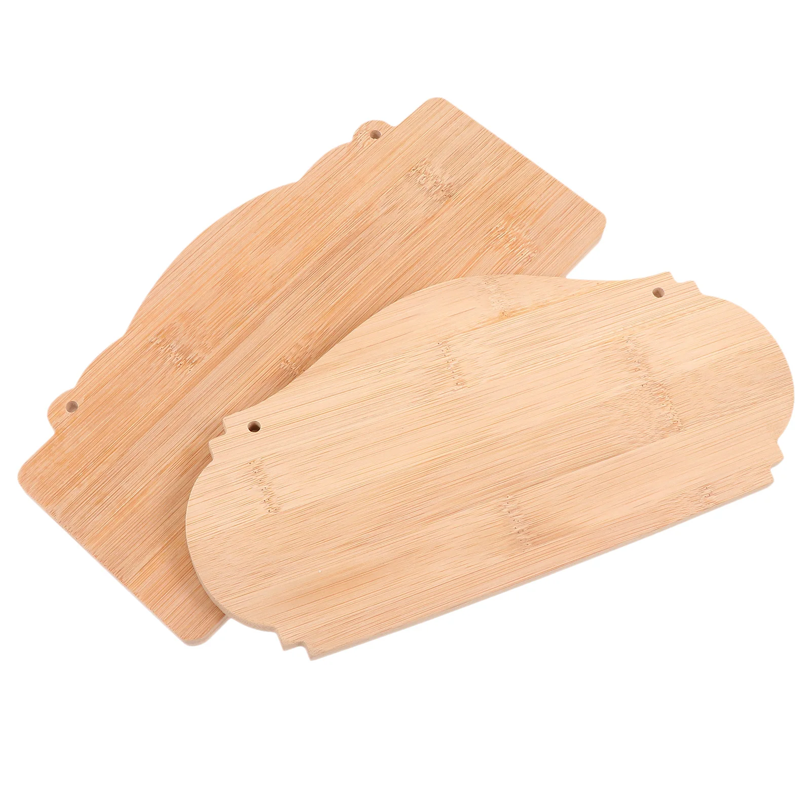 

2 Pcs Unfinished Bamboo Plaques Blank Hanging Tags for DIY Craft Festival Decoration Boards Sewing Accessories