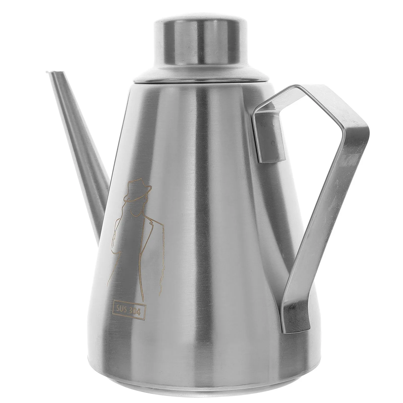 Soy Sauce Cruet Stainless Steel Metal Oil Dispenser Kitchen Oil Bottle Vinegar Sauce Container Cooking Seasoning Condiment