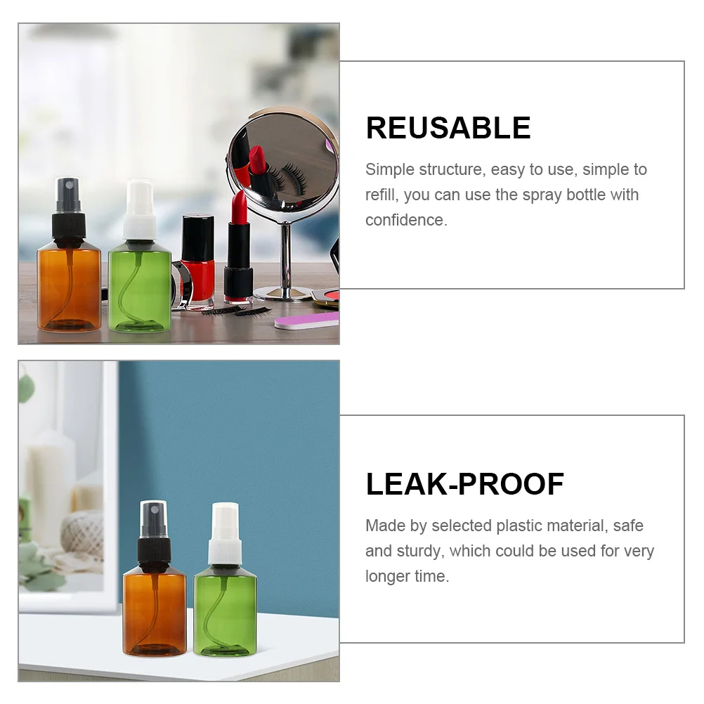 

8 pcs 50ml Empty Spray Bottle Refillable Reusable Fine Mist Portable Plastic Travel Makeup Bottles Leak Proof