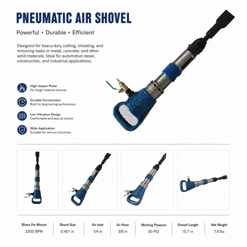 Heavy Duty Air Powered Tire Changing Pneumatic Tire Repair Tool Strike Bar Pick Shovel Automotive Wheel Bead Breaker
