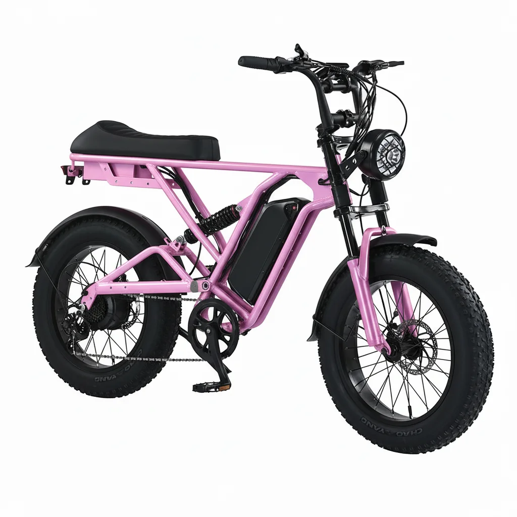 BR Cheap Fat Electric Bike Mountain Ebike Eletric Dirt Bike Full Suspension Retro Super73 Style 4.0 Tire Electric Bicycle For Ad image 1