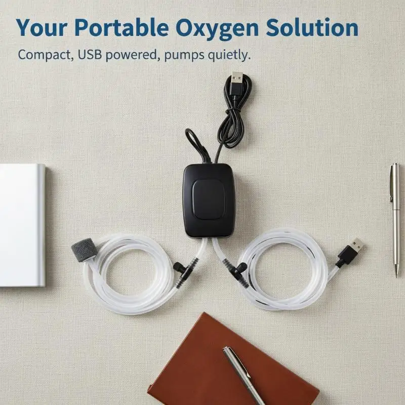 Aquarium USB Air Pump Fish Tank Air Compressor Aquarium Portable Mini Oxygenator Oxygen Aerator Aquarium Accessories