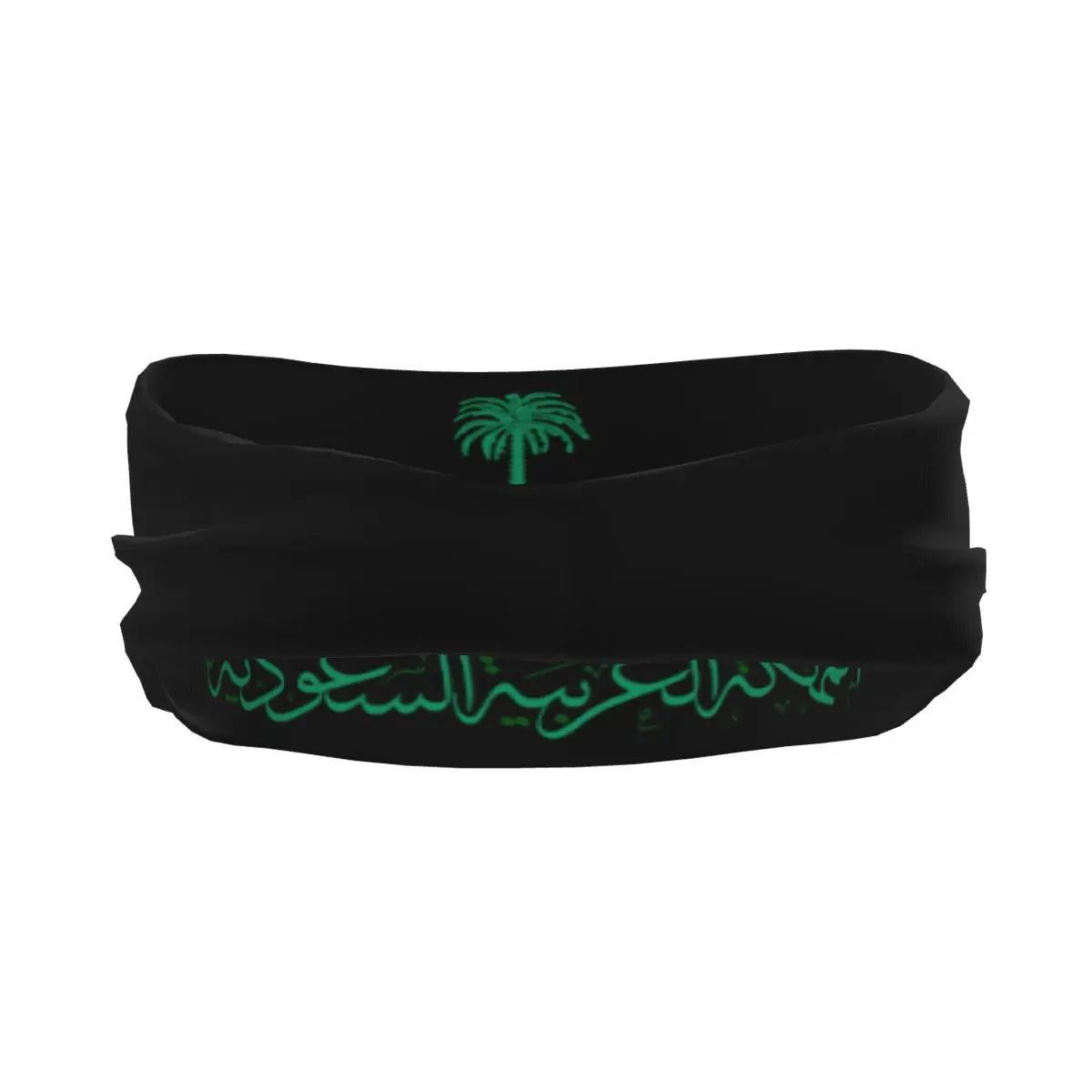 Custom Saudi Arabia Emblem Arabic Calligraphy Headband Women Men Non Slip Moisture Wicking Sport Sweatband for Cycling