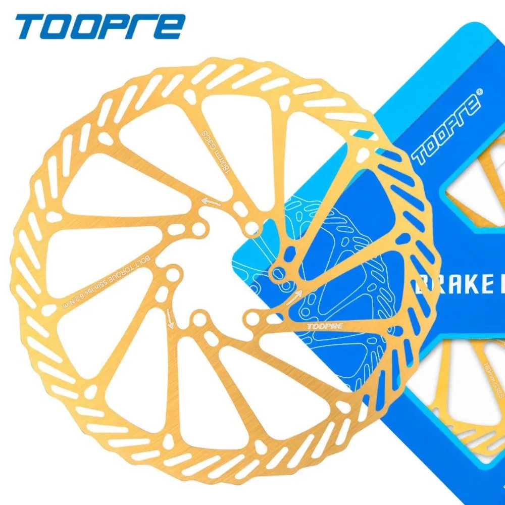 New TOOPRE Bike Brake Rotors 160mm 180mm CNC Cooling Bike Disk Brake Rotor Cycling Gold Bicycle Parts Mountain Road Bike