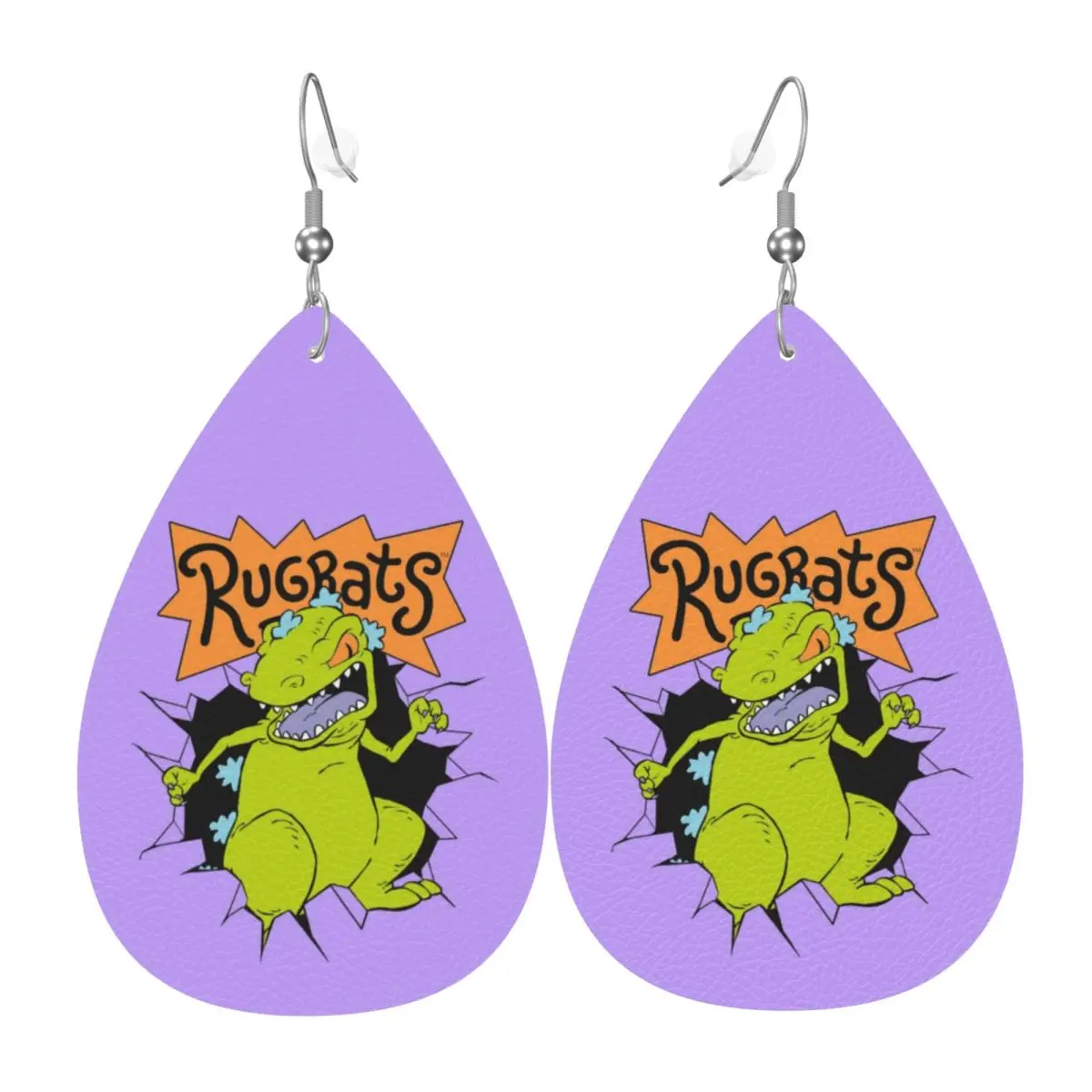 Custom R-Rugrats Go Wild Dangle Drop Earrings Leather Earrings for Women Fashion For Party