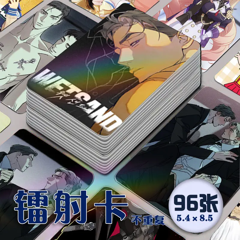 96 Pc/set wet sand Manga Manga Laser Lomo Card Album Comic Characters Photo card Fans Collection Cards