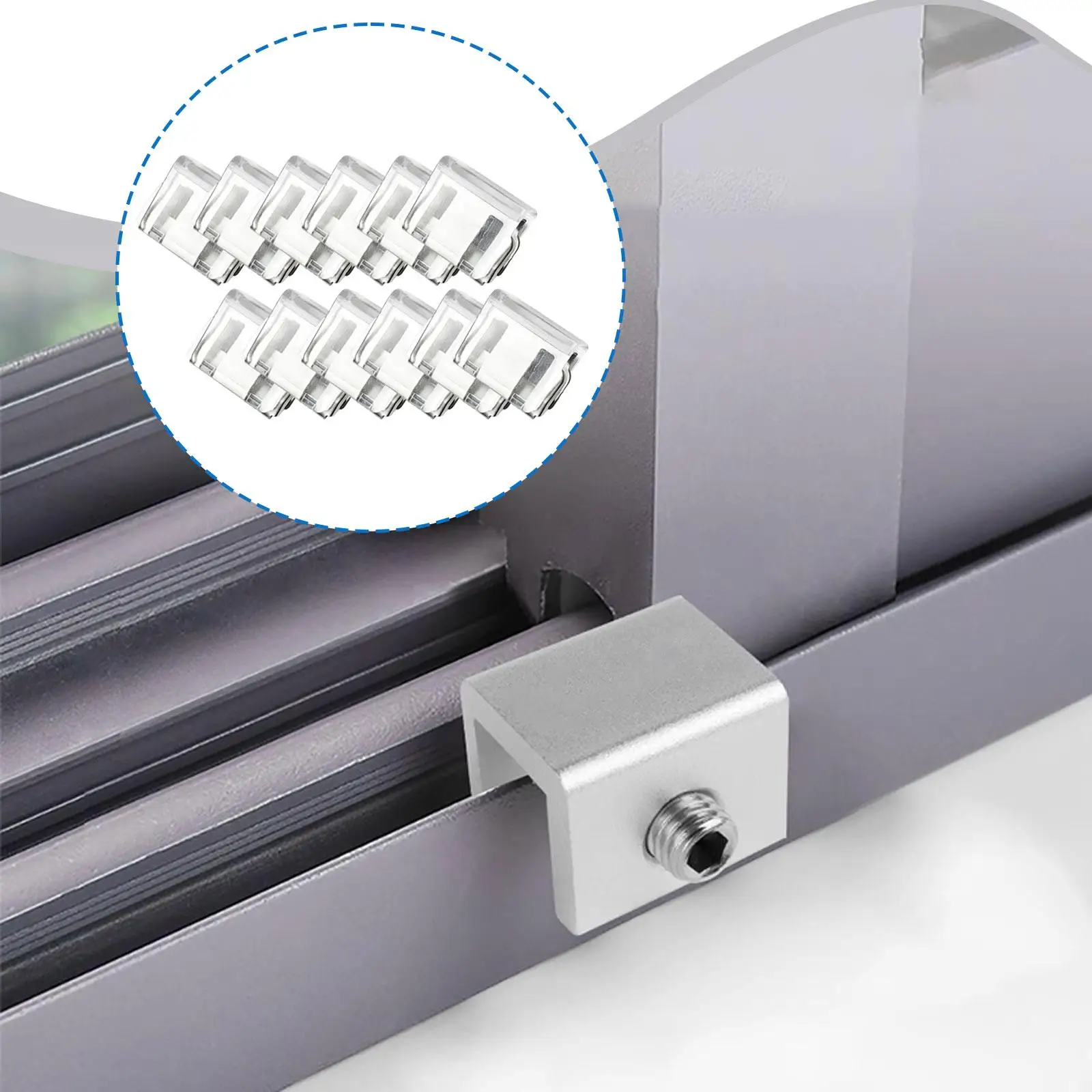 12 قطعة مشبك أمان النافذة أبازيم قوية 0.7 × 1 بوصة ملحق سهل التركيب متعدد الأغراض خفيف الوزن بانت الساق مكافحة السحب كليب #2