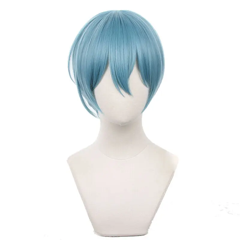 Anime Blue Lock Yo Hiori Cosplay Wigs 30cm Short Light Blue Men Synthetic Hair