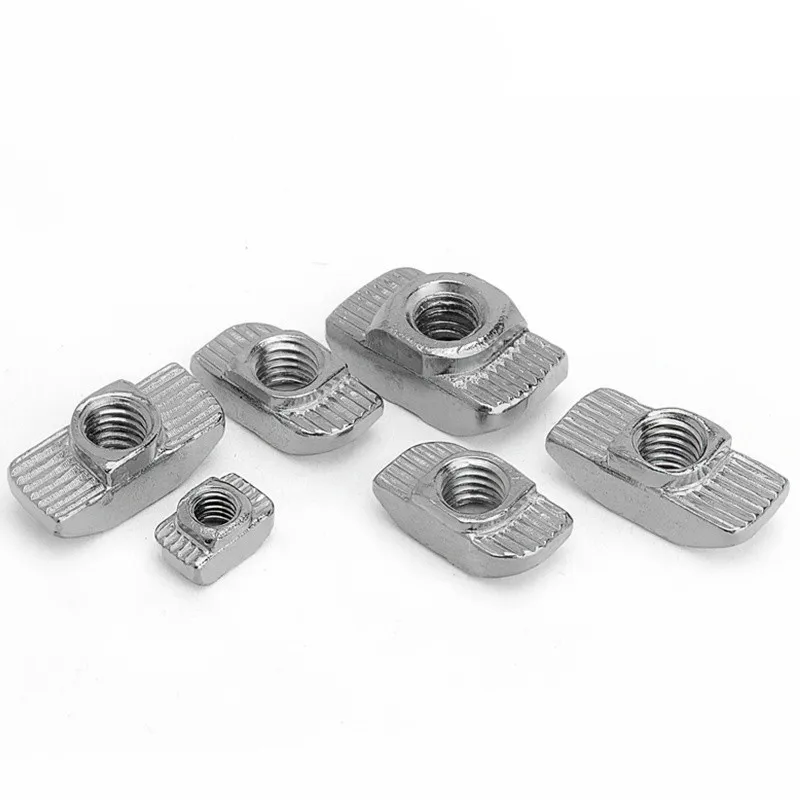 Tuerca en T M3 M4 M5 M8, cabeza de martillo, Conector de tuerca de ranura de sujeción, niquelado para 20, 30, 40, 45, perfil de extrusión de