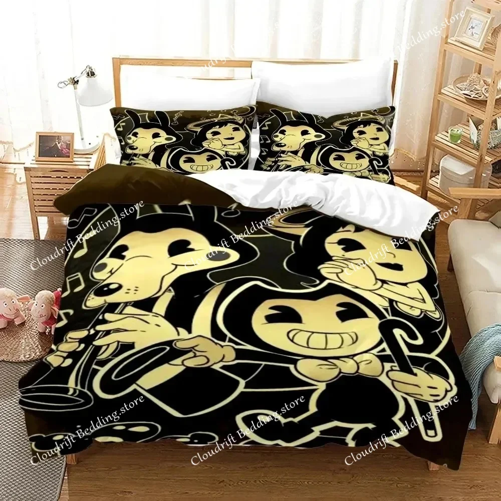 

Game B-Bendy N Ink M-Machine Duvet Cover Bedding Set 3D Printing Bedding Set Comforter Bed Youth Home Decor Kids Boys Gift