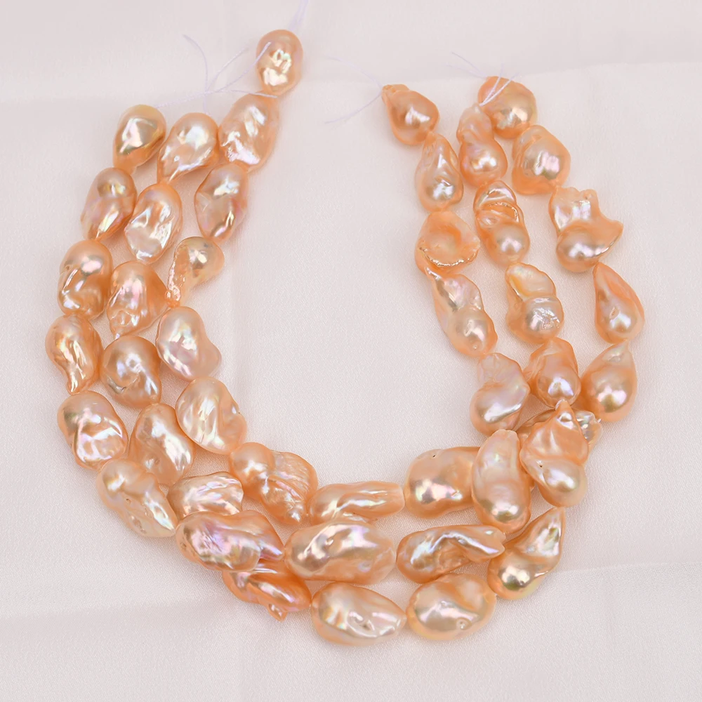 

APDGG 1 Strand Natural Pink Keshi Baroque Pearl Strands 16'' Loose Beads For Pearl Necklace Bracelet Jewelry DIY