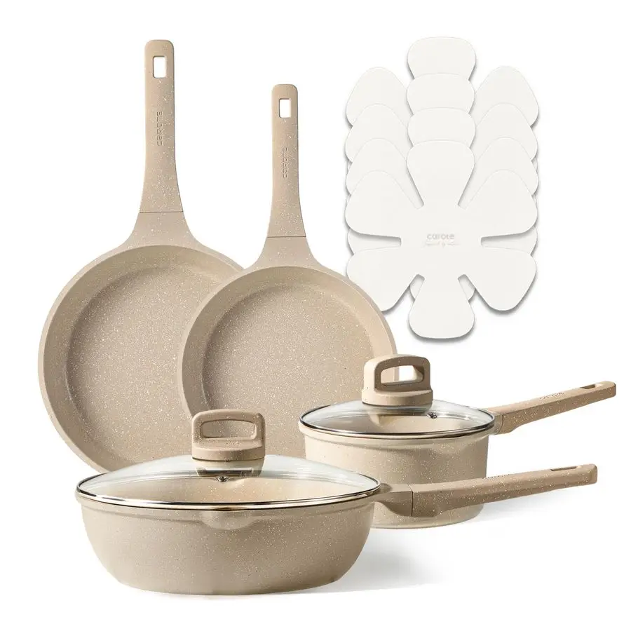 

10Pcs Pots and Pans Set Nonstick, Induction Cookware Sets, NonStick Cooking Set, Kitchen Pots and Pans Set with StayCool Handles