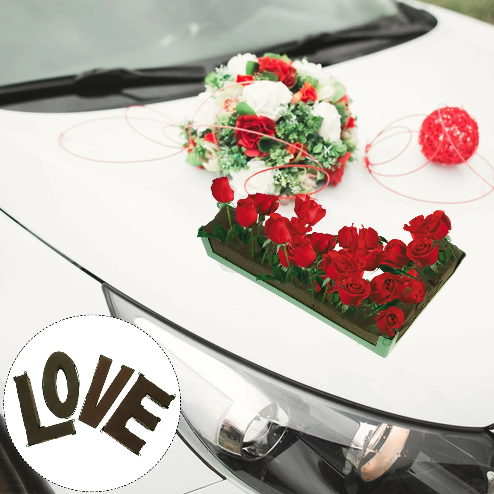 

with Suction Cup for Party Use Green Large Wedding Car Mud Flower Plant Bowl Florist