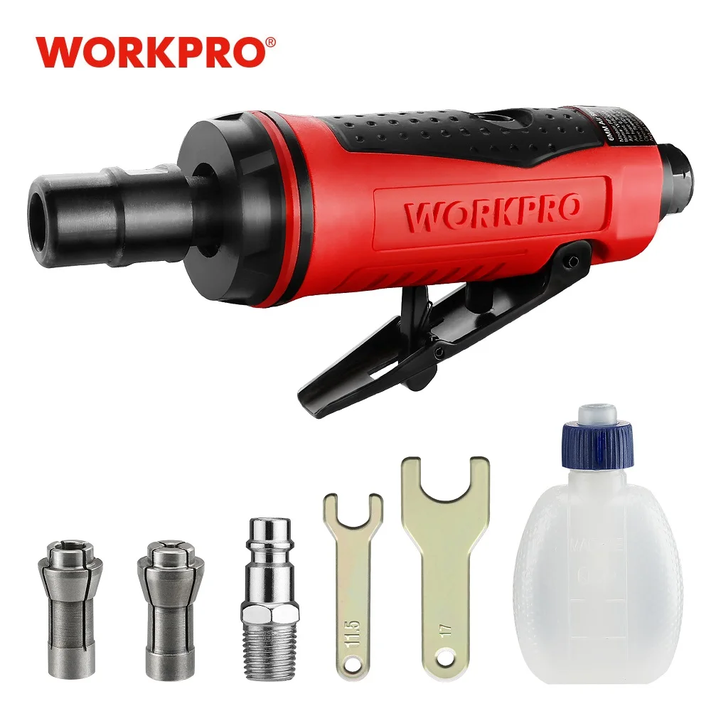 WORKPRO Air Die Grinder, 1/4-Inch Pneumatic Straight Die Grinder, Air-Powered Die Grinder for Grinding, Cutting, Polishing ect