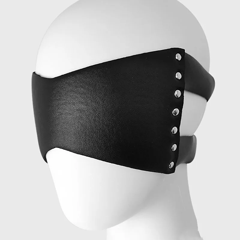 PU Leather Blindfold Sex Eye Mask SM Flirt Masquerade Cosplay Bondage Spanking Sex Toy for Couples Adult Games Erotic Accessory