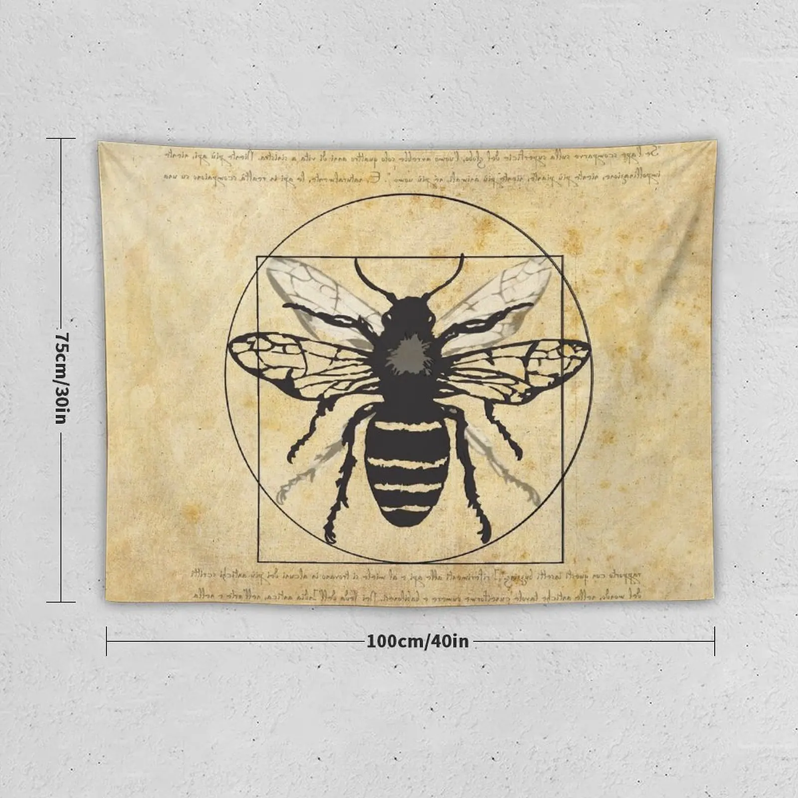 Vitruvian Bee Tapestry Bedroom Deco Custom Wall Decor House Decorations Tapestry