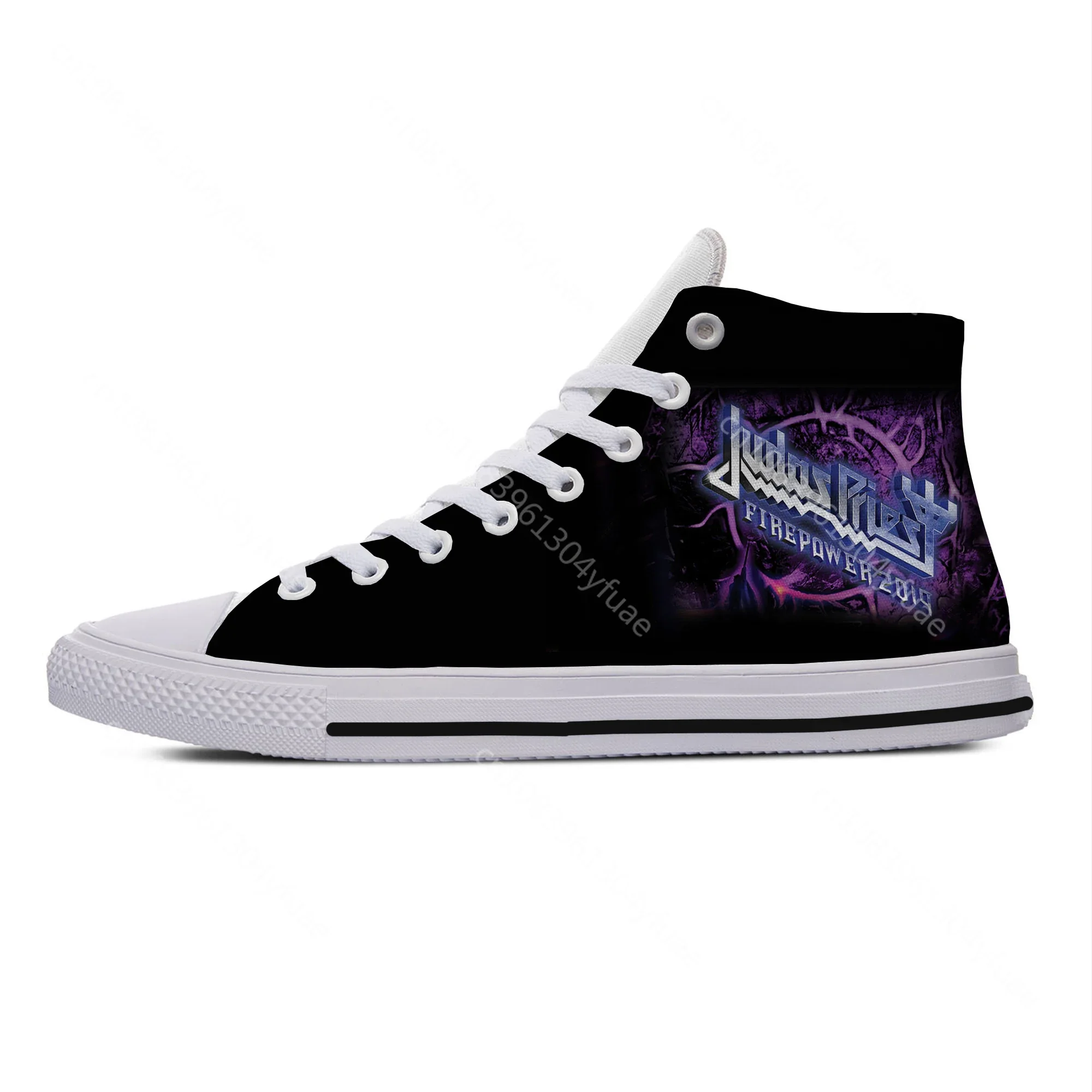 Hot Cool Summer Judas Priest Rock Band Metal Novelty Design High Top Canvas Shoes Men Women Casual Sneakers Latest Board Shoes