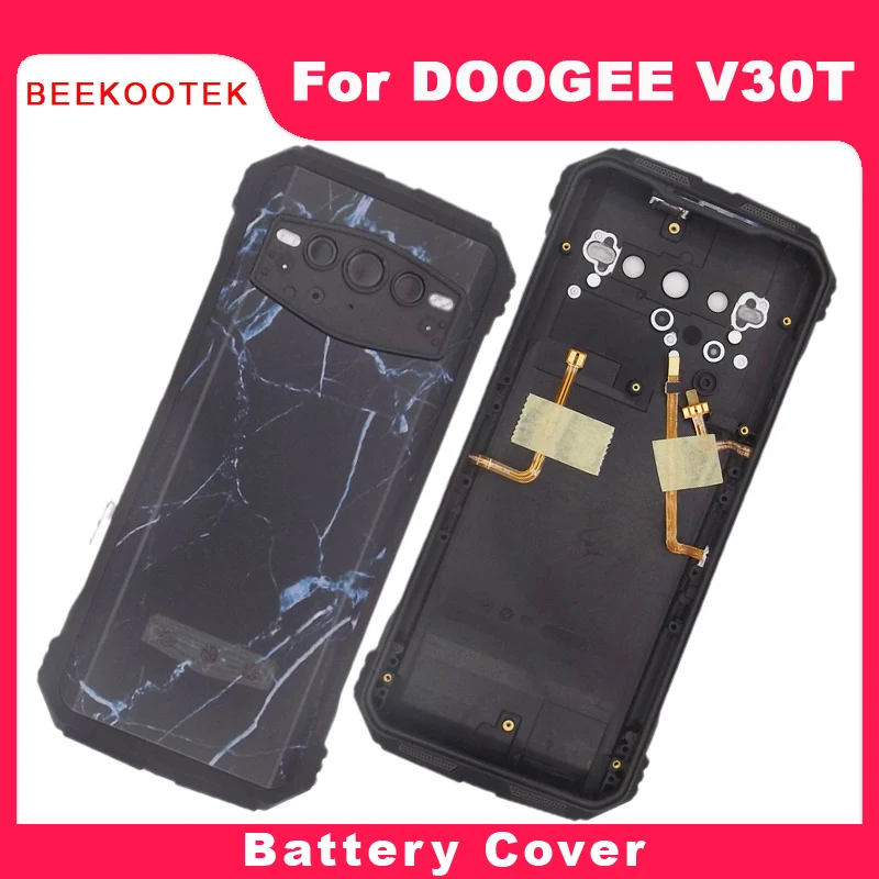 

New Original Doogee V30T Battery Cover With Receiver Fingerprint Power Volume Cable flex FPC Accessories For DOOGEE V30T Phone