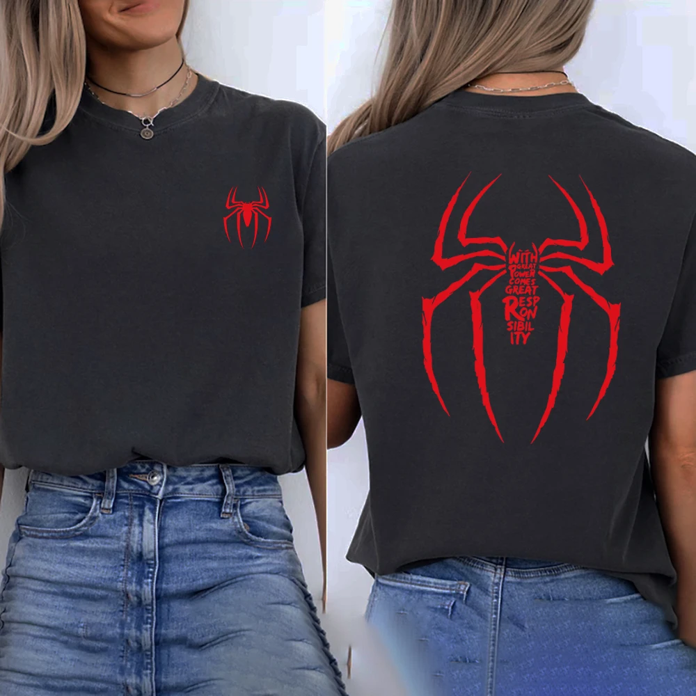 Mit großer Macht kommt große Verantwortung T-Shirt Tom Holland Shirt Superhelden-Filmreihe T-Shirt Unisex T-Shirts Fans Geschenk – Detail 4