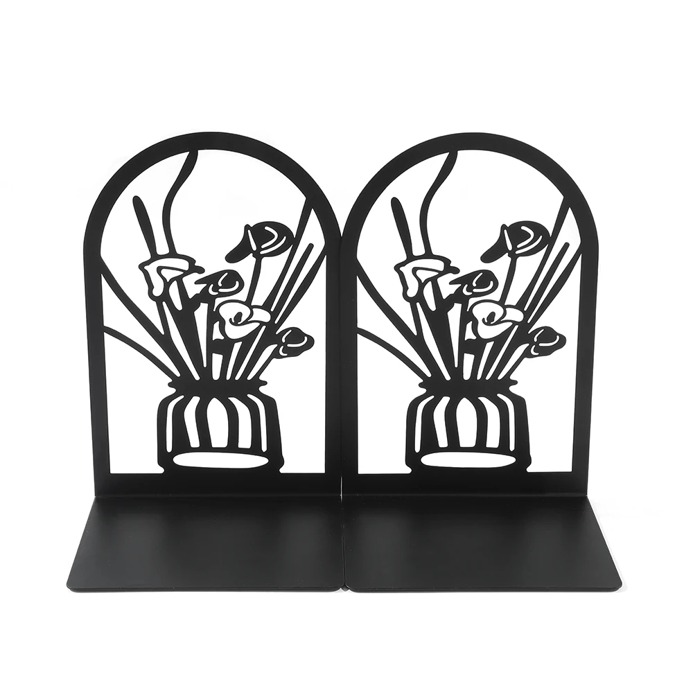 Elegant Flower Vase Decorative Book End for Room Kitchen Desktop Bookshelf Decor Gifts for Women Lady Bookend Books Stopper