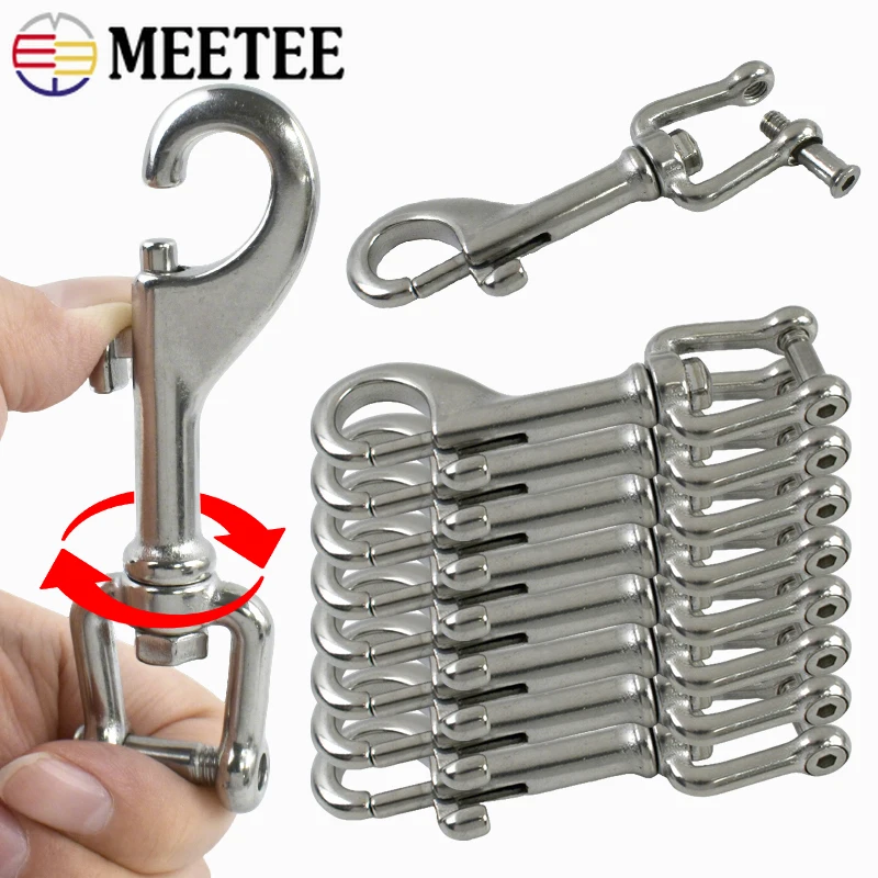 

1/3/5Pcs 316 Stainless Steel Metal Buckles Shackle Bolt Snap Hook Carabiner Clip Dog Collar Swivel Lobster Clasp DIY Accessories