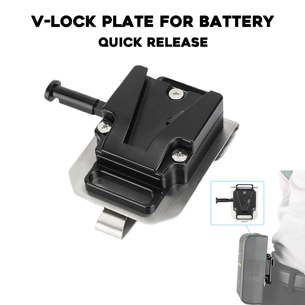 HDRIG Mini V-Lock Quick Release Adapter With Belt Clip & 1/4