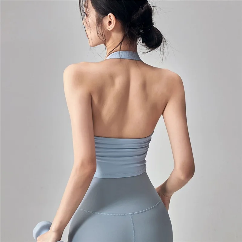 

Противоударный спортивный бюстгальтер пуш-ап для фитнеса для девочек, универсальная верхняя одежда для бега, красивый жилет с лямкой на спине, женская одежда для фитнеса