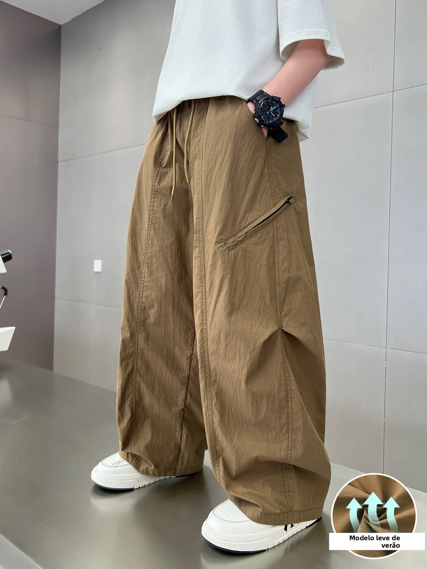 男の子用夏用薄手ワークウェアパンツ-カジュアル防蚊長ズボン-2026年新作-通気性抜群-快適ストレートレッグ