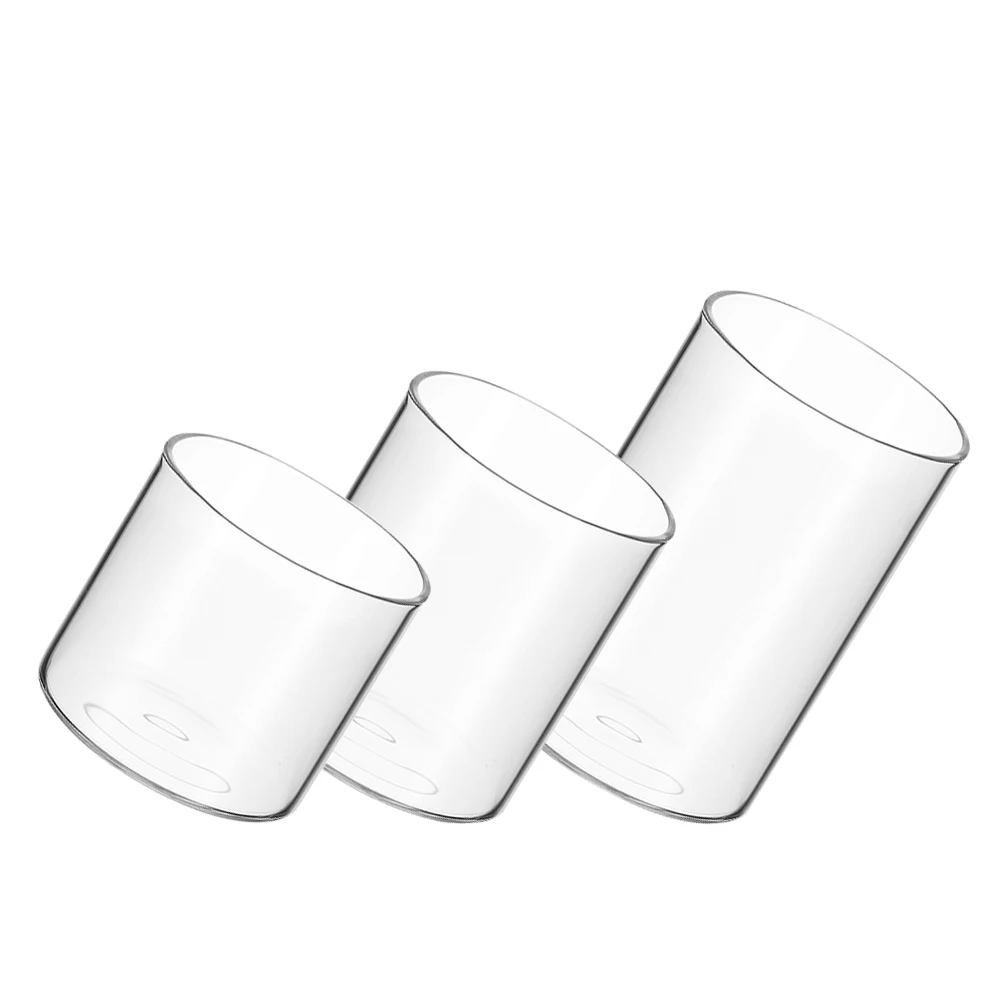 

3Pcs Clear Glass Cup Elegant Votive Holder for Weddings Dinner Parties DIY Scented Aromatherapy Display