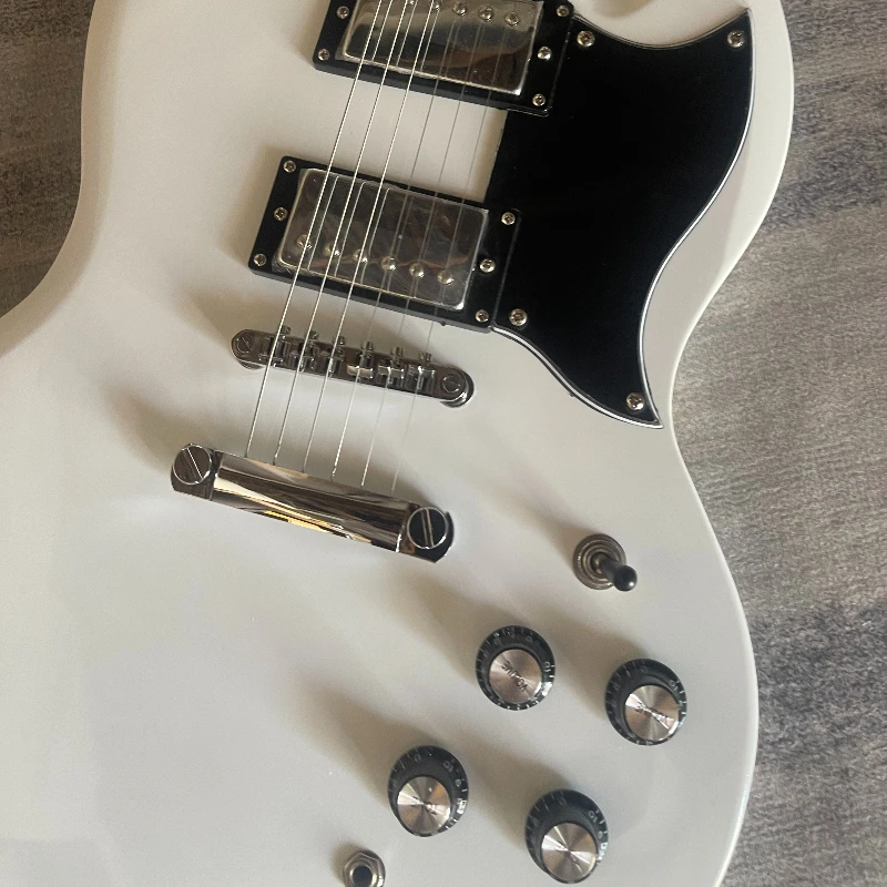 SGT Electric Guitar Bright White Black Small Guard Board Rosewood Neck HH Pickup Punk Blues All-around Best Seller Free Shipping
