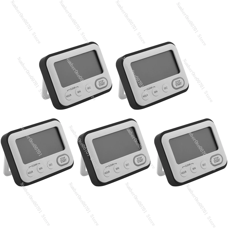 

Hot 5X Digital Kitchen Countdown Timer: Teachers Classroom Counter Large LCD Loud Magnetic Clip Kids Simple Clock