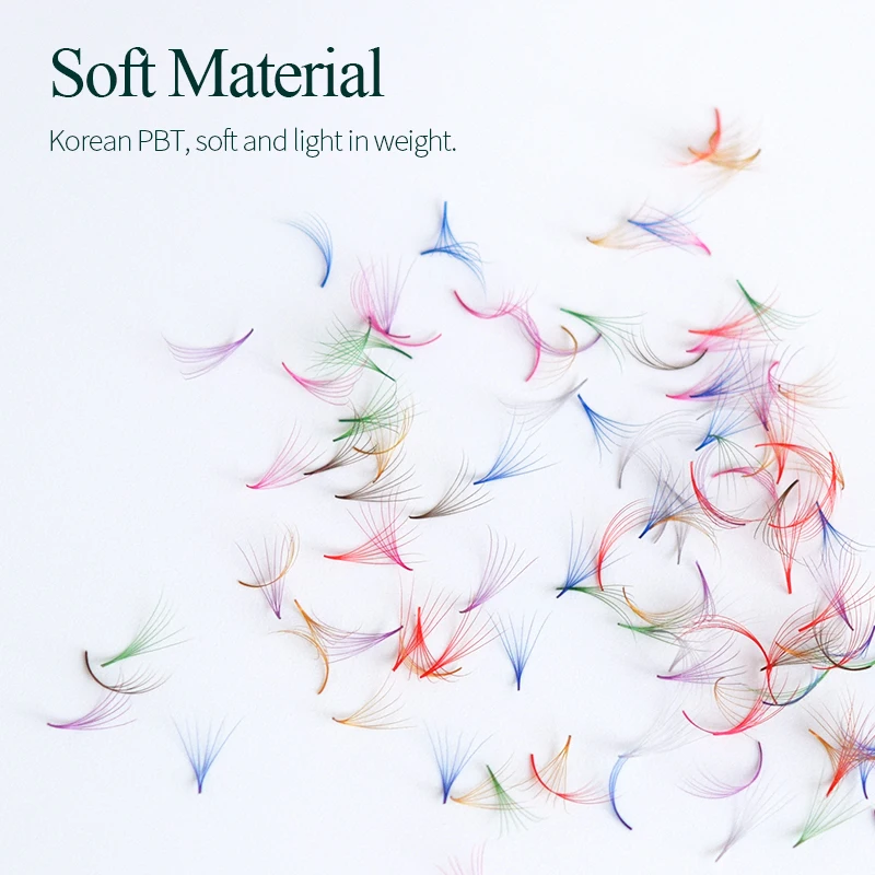 Song Lashes Eyelash Extension Supplies 6D Promade Loose Fans Color Lashes C D Curl Soft Pointy Base