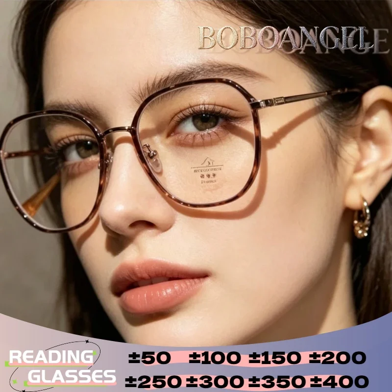 BOBOANGEL Trendy Reading Glasses Geometric Anti Blue Light Prescription Optical Customizable Progressive Reading Eyeglasses