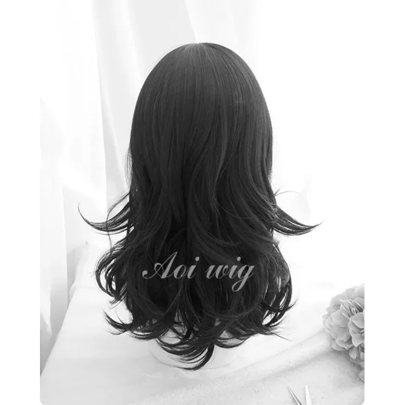 Anime Boku no Hiro Akademia Shouta Aizawa 45cm Black Wavy Wig Heat Resistant Cosplay Costume Wig   Track   Cap